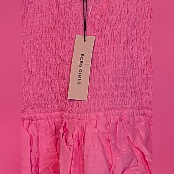 BCBG Girl (Size 10) Pink Smocked Ruffled Cotton Romper/Dress/Skort - Picture 7 of 7